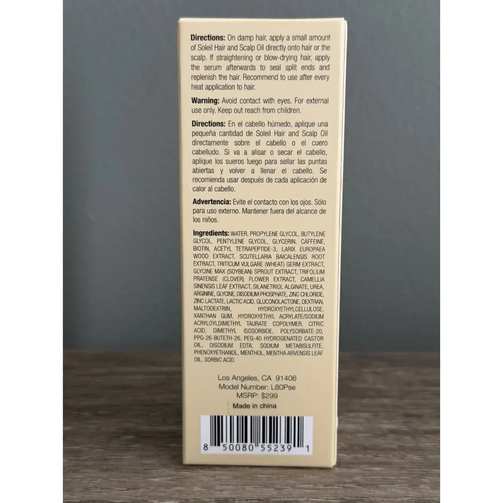 Soleil Multi-Peptide Scalp Oil 100ml NEW Hair & Scalp Treatment